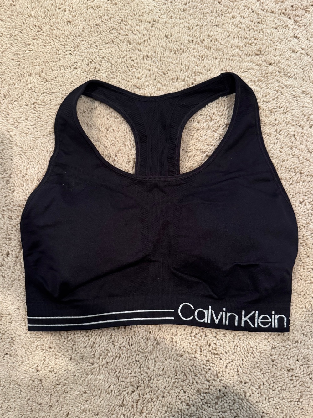 Calvin Klein Black Racerback Seamless Sports Bralette